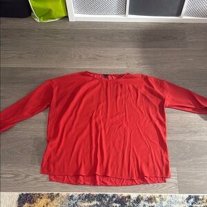 Ann Taylor oversized Red Long Sleeve Blouse size large